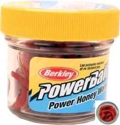 Berkley PowerBait 1 Inch Honey Worm (55 Per Jar) 8 Berkley PowerBait 1 Inch Honey Worm (55 Per Jar) -Fishing Discount Shop main honeyworm red