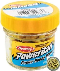 Berkley PowerBait 1 Inch Honey Worm (55 Per Jar) 9 Berkley PowerBait 1 Inch Honey Worm (55 Per Jar) -Fishing Discount Shop main honeyworm yellow 2